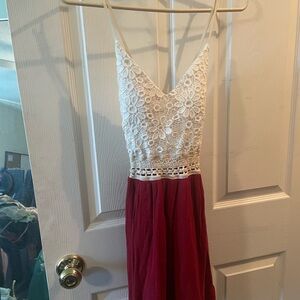 White Lace and Red Dress